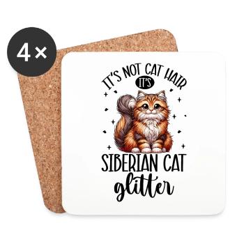 Cats Glitter - Siberian Cat - Coasters (set of 4) - white - Front
