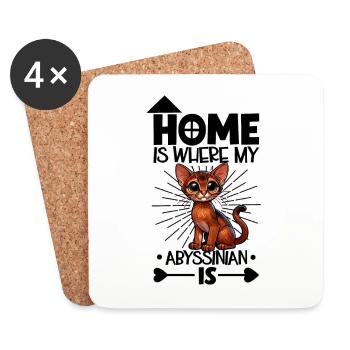 Home - Abyssinian - Coasters (set of 4) - white - Front
