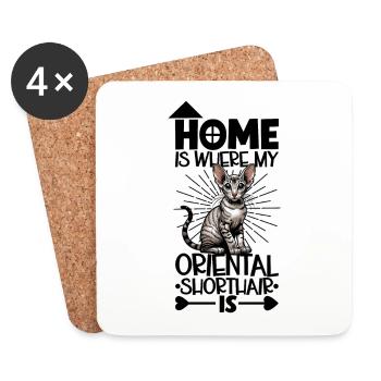 Home - Oriental Shorthair - Coasters (set of 4) - white - Front