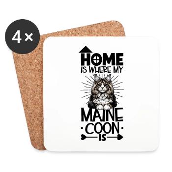 Home - Maine Coon - Coasters (set of 4) - white - Front