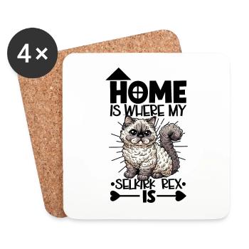 Zuhause - Selkirk Rex - Untersetzer (4er-Set) - Weiß - Vorne