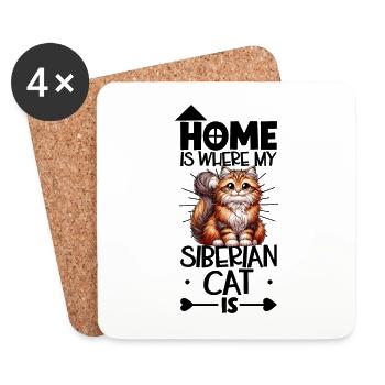 Home - Siberian Cat - Coasters (set of 4) - white - Front