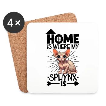 Home - Sphynx - Coasters (set of 4) - white - Front
