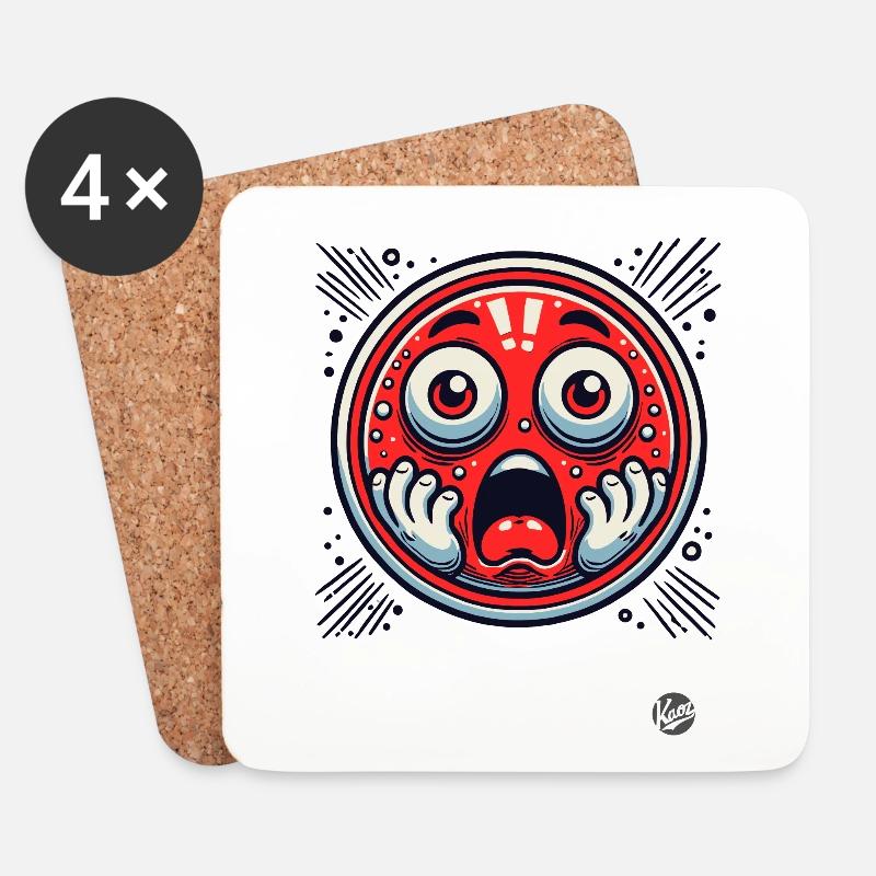 Schockierend, Oh Nein! - Untersetzer (4er-Set) - Weiß