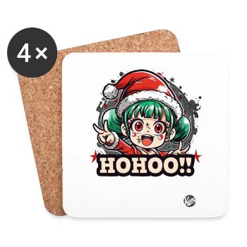 Cute Little Christmas Elf at Christmas - Coasters (set of 4) - white - Front