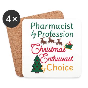 Pharmacist Weihnachten Xmas Enthusiast - Untersetzer (4er-Set) - Weiß - Vorne