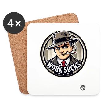 Hustler - Work is annoying - Coasters (set of 4) - white - Front