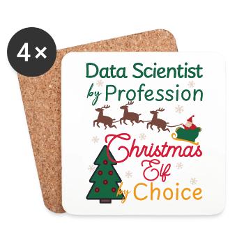 Data Scientist Weihnachten Xmas Elf - Untersetzer (4er-Set) - Weiß - Vorne