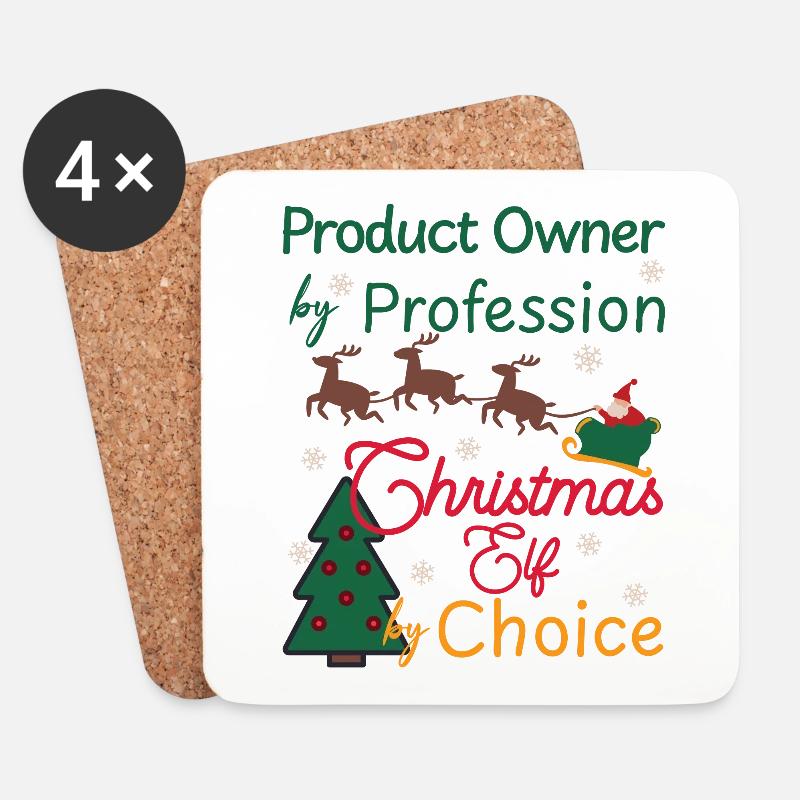 Product Owner Weihnachten Xmas Elf Srum Master - Untersetzer (4er-Set) - Weiß