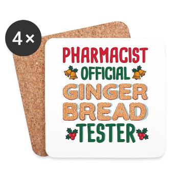 Pharmacist Xmas Gingerbread Tester Christmas - Coasters (set of 4) - white - Front
