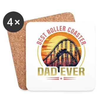 Vintage Best Roller Coaster Father I Family Achterba - Coasters (set of 4) - white - Front