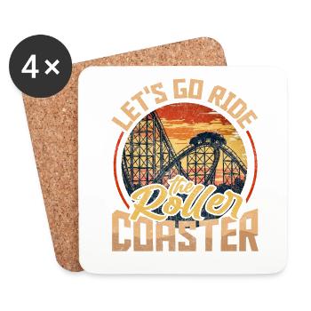 Vintage Rollercoaster Crew I Family Roller Coaster - Coasters (set of 4) - white - Front