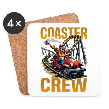 Vintage Rollercoaster Crew I Family Roller Coaster - Coasters (set of 4) - white - Front