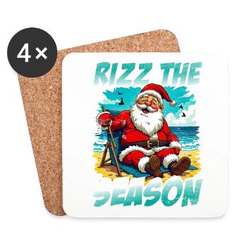 Rizz the Season Lustiger Weihnachtsmann Weihnachte - Untersetzer (4er-Set) - Weiß - Vorne