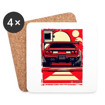 Voiture de sport - Dessous de verre (lot de 4) - blanc - Devant