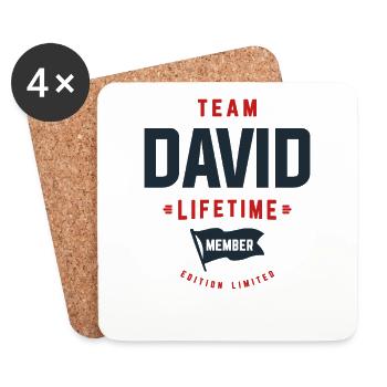 Team David Lifetime Member Funny Name David - Coasters (set of 4) - white - Front