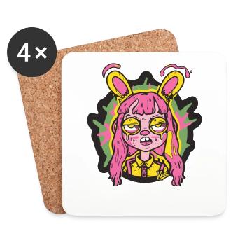 Ein seltsamer Hase - Untersetzer (4er-Set) - Weiß - Vorne