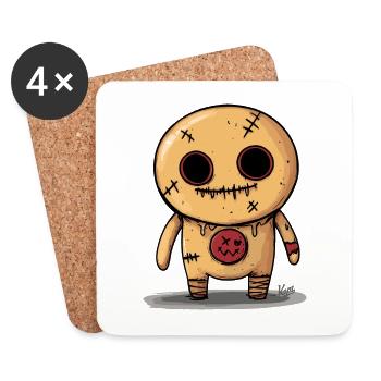 Voodoo Gingerbread Doll - Coasters (set of 4) - white - Front