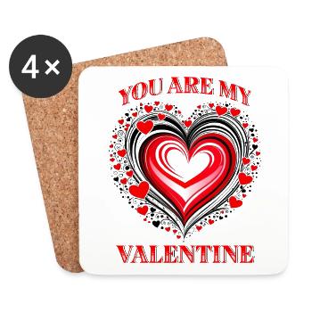 Valentine's Day Heart Design Perfect Gift - Coasters (set of 4) - white - Front