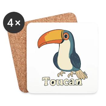 Colorful Toucan - Coasters (set of 4) - white - Front