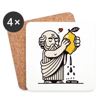 Philosopher juices the lemon of life - Coasters (set of 4) - white - Front