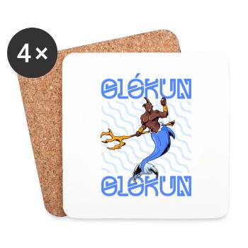 Yoruba Gott - Olokun - Untersetzer (4er-Set) - Weiß - Vorne