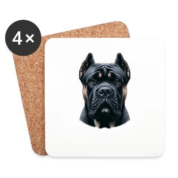 Dog Face - Cane Corso - Coasters (set of 4) - white - Front