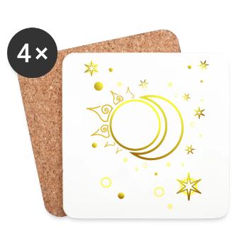 Sun, Moon and Stars Spiritual Astrology - Coasters (set of 4) - white - Front