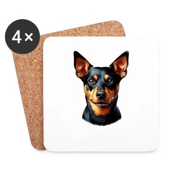 Dog Face - Lancashire Heeler - Coasters (set of 4) - white - Front