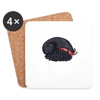 Kawaii Schuppenfuß-Schnecke - Untersetzer (4er-Set) - Weiß - Vorne