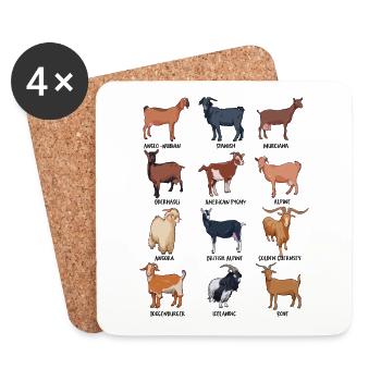 Many different goats - Coasters (set of 4) - white - Front
