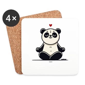 Zen Yoga Panda of Love - Coasters (set of 4) - white - Front