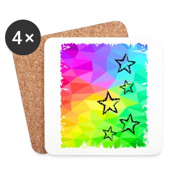 Colorful Stars Gradient Rainbow Colors - Coasters (set of 4) - white - Front
