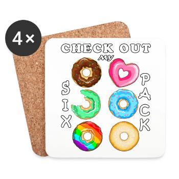check out my sixpack donuts - Coasters (set of 4) - white - Front