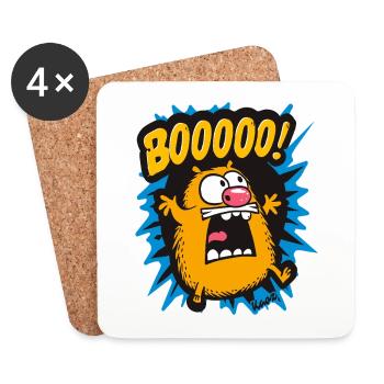 Drôle de hamster boo - Dessous de verre (lot de 4) - blanc - Devant