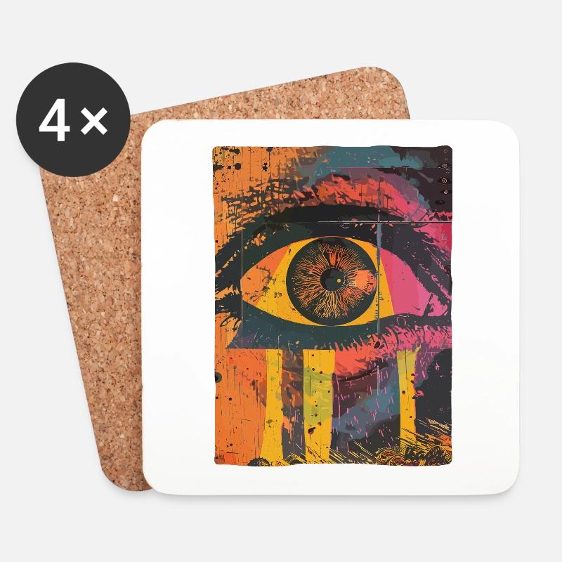 Pop Art Auge Graffiti - Untersetzer (4er-Set) - Weiß