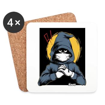 Suspect en sweat à capuche - Dessous de verre (lot de 4) - blanc - Devant
