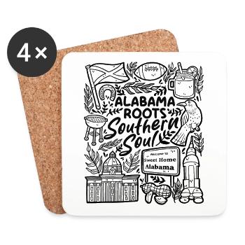 Racines de l’Alabama – Soul du Sud - Dessous de verre (lot de 4) - blanc - Devant