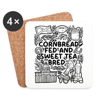 Cornbread Love and Sweet Tea Soul - Coasters (set of 4) - white - Front