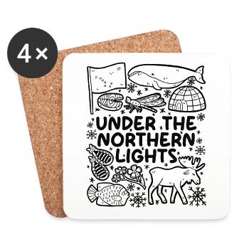 Under the Northern Lights – Alaska Magie - Untersetzer (4er-Set) - Weiß - Vorne