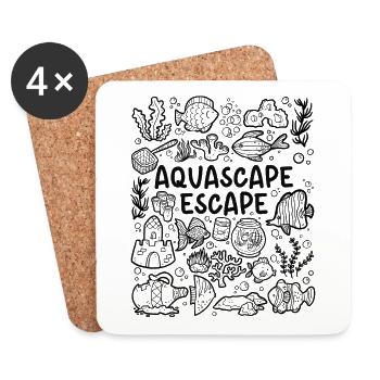 Aquascape Escape – Aquarium - Coasters (set of 4) - white - Front
