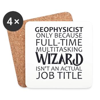 Geophysicist Wizard Geophysics - Coasters (set of 4) - white - Front