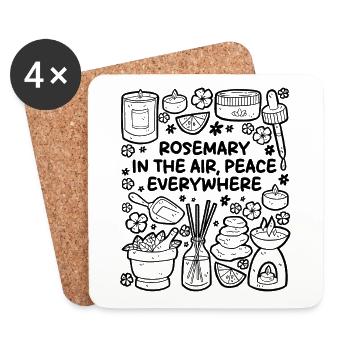 Rosemary in the Air – Peace Everywhere - Coasters (set of 4) - white - Front