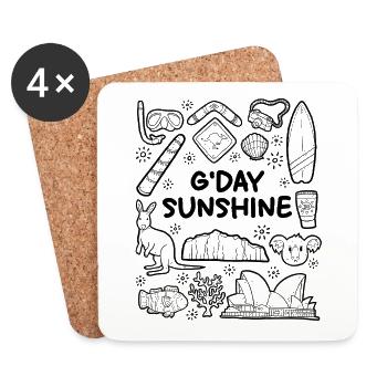 G'day Sunshine - Coasters (set of 4) - white - Front