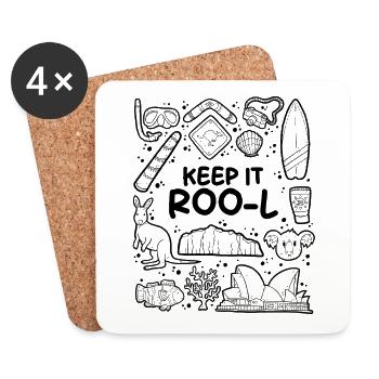 Keep it roo-l - Coasters (set of 4) - white - Front