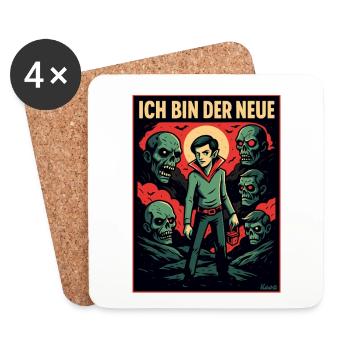 Ich bin der Neue – Zwischen den Untoten - Untersetzer (4er-Set) - Weiß - Vorne
