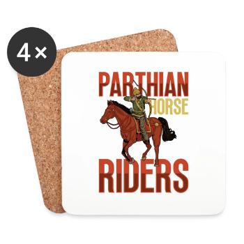 With Bow on Horse - Parthian Rider - Coasters (set of 4) - white - Front