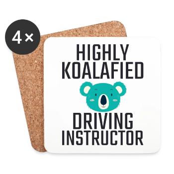 Instructeur de conduite Koalafied Drive Tutor - Dessous de verre (lot de 4) - blanc - Devant
