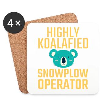 Snowplow Operator Koalafied - Coasters (set of 4) - white - Front