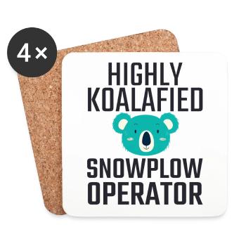 Snowplow Operator Koalafied - Coasters (set of 4) - white - Front